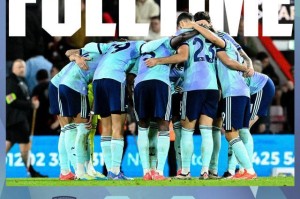 五星体育-【英超】伯恩茅斯2比0十人阿森纳，萨利巴上半场直红